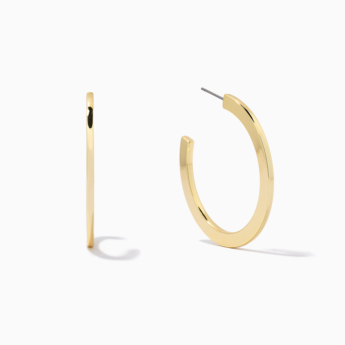 Cinema Thin Rectangular Hoop Earrings in Gold | Uncommon James