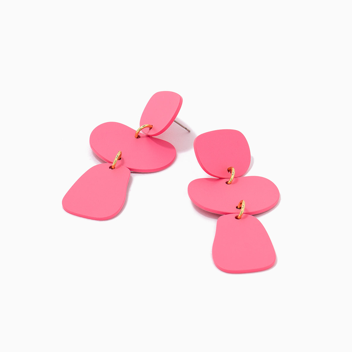 Nudist Earrings | Hot Pink Gold | Product Detail Image | Uncommon James