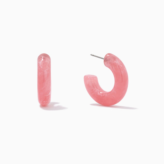 Tube Hoop Earrings | Marbled Pink | Product Image | Uncommon James