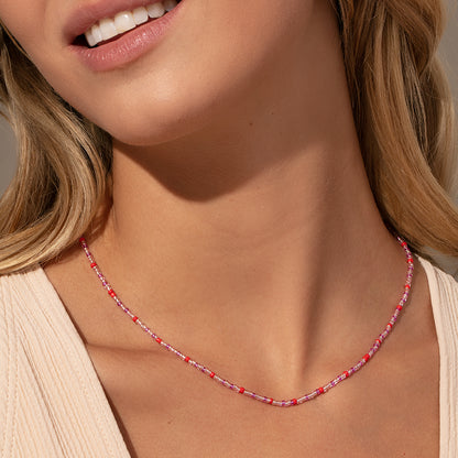["Beaded Necklace ", " Pink Red Long ", " Model Image ", " Uncommon James"]
