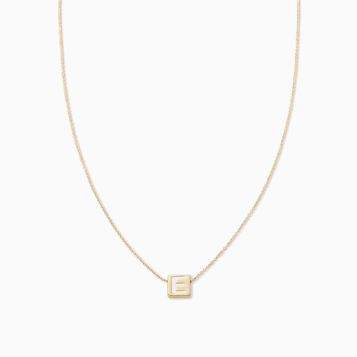 Bold Letter Necklace | Gold E | Product Image | Uncommon James