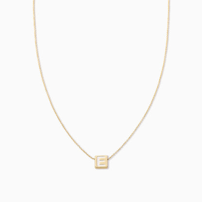 ["Bold Letter Necklace ", " Gold E ", " Product Image ", " Uncommon James"]