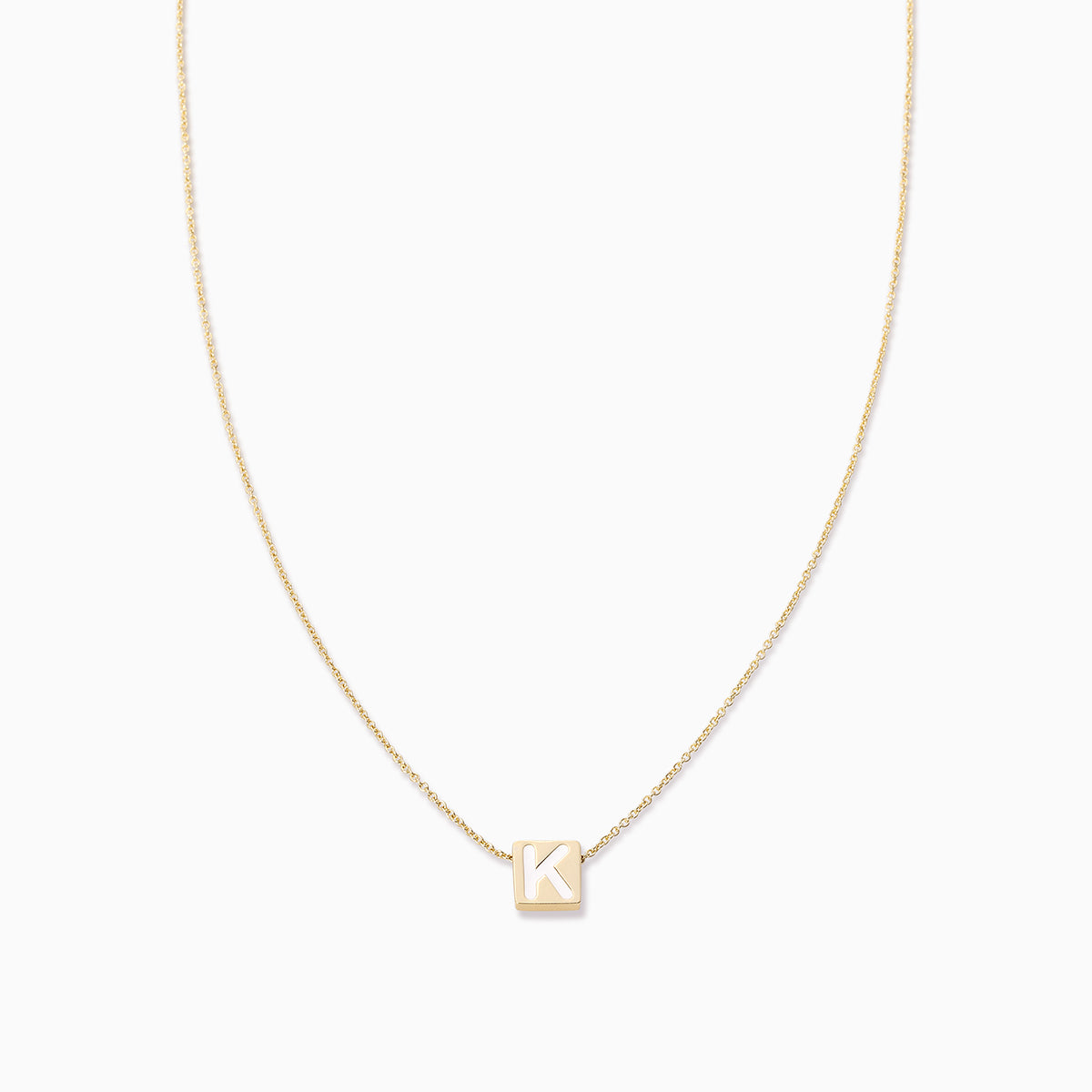 Block Letter Necklace | Solid 9k Yellow Gold - Sit & Wonder