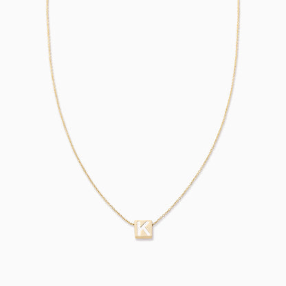 ["Bold Letter Necklace ", " Gold K ", " Product Image ", " Uncommon James"]