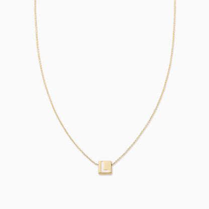 ["Bold Letter Necklace ", " Gold L ", " Product Image ", " Uncommon James"]