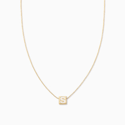 ["Bold Letter Necklace ", " Gold S ", " Product Image ", " Uncommon James"]