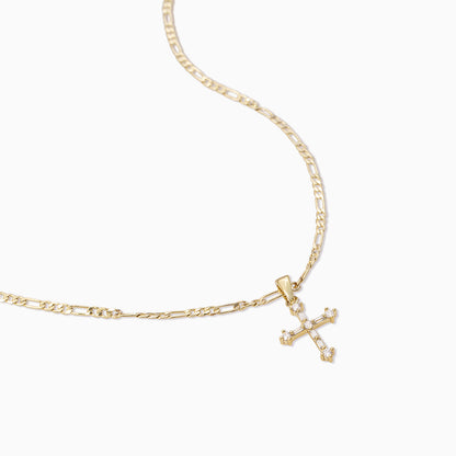 Cross and Chain Necklace | Gold | Product Detail Image | Uncommon James