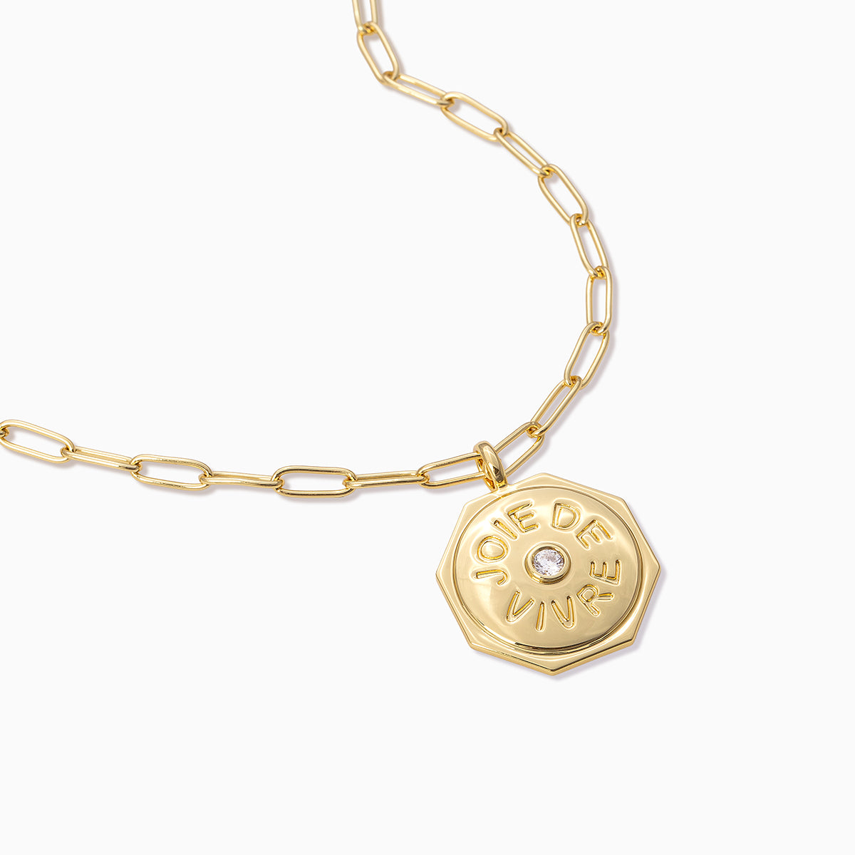 Joie De Vivre Pendant Necklace | Gold | Product Detail Image | Uncommon James