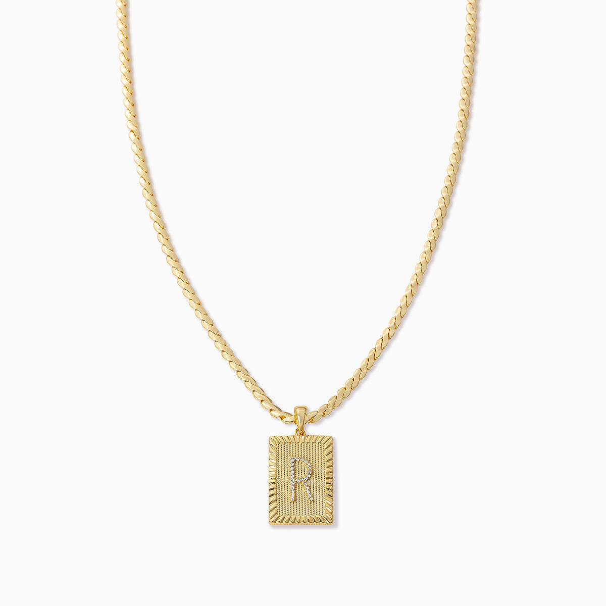 Letter G Gold Plated Rectangle Pendant Initial Necklace in 2023