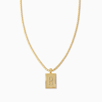 ["Letter Chain Necklace ", " Gold R ", " Product Image ", " Uncommon James"]