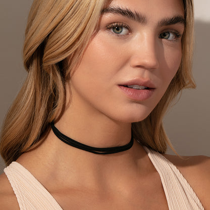 Long Cord Necklace | Faux Leather | Model Image 2 | Uncommon James