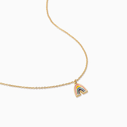 ["Mini Rainbow Pendant Necklace ", " Gold ", " Product Detail Image ", " Uncommon James"]