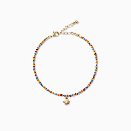 Beaded Shell Anklet | Gold | Product Image | Uncommon James