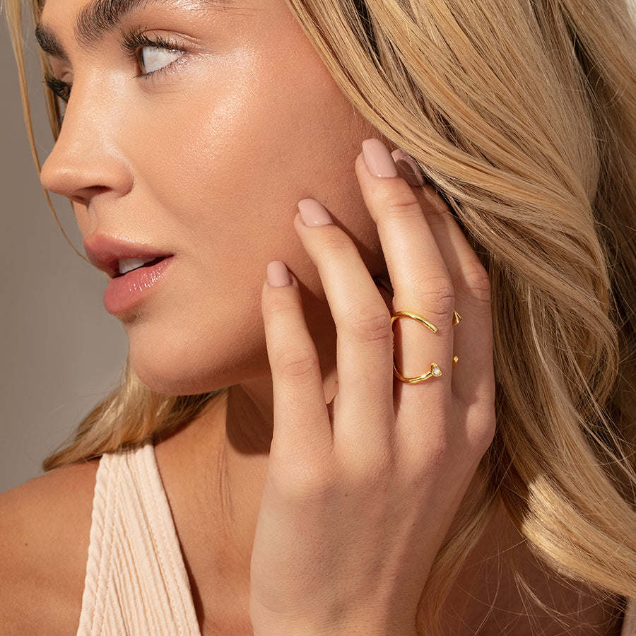 All Angles Arrow Ring | Gold | Model Image | Uncommon James