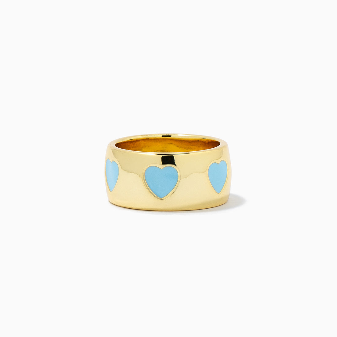 Chunky Gold and Blue Statement Heart Ring | Uncommon James