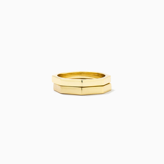 Octagon Ring (Set of 2) | Gold | Product Image | Uncommon James