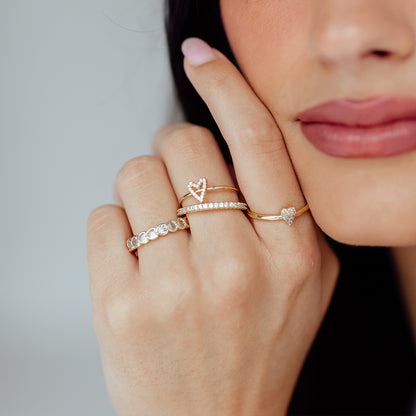 Open Heart Ring | Gold | Model Image | Uncommon James