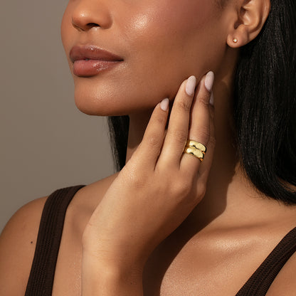 Stacked Ring | Gold | Model Image 2 | Uncommon James