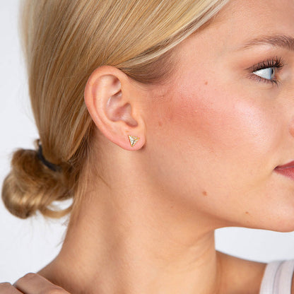 Madison Stud Earrings | Gold | Model Image | Uncommon James