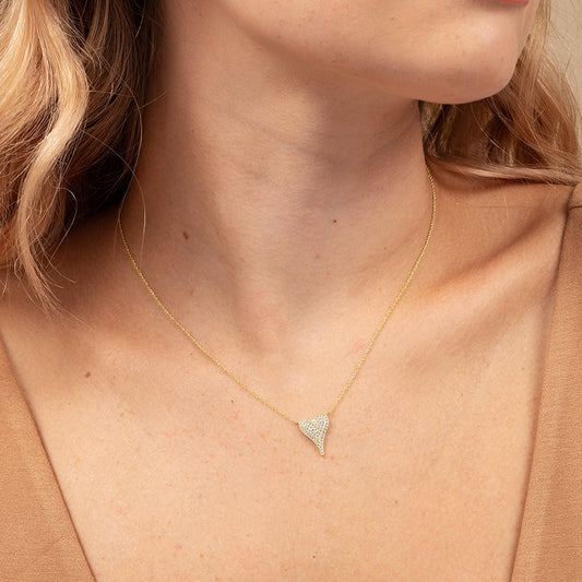 Gold Pure Heart White Pendant Necklace | Women's Jewelry by Uncommon James