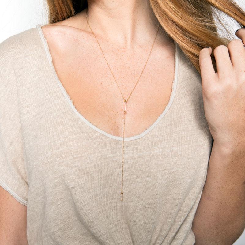 Skinny Dip Necklace | Gold | Model Image | Uncommon James