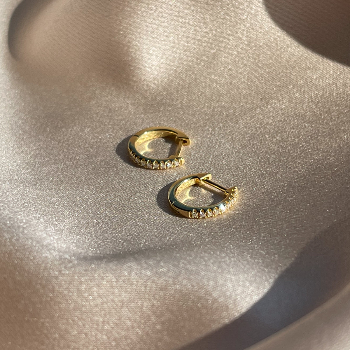 Studded Vermeil Huggies Earrings | Gold Vermeil | Product Image | Uncommon James