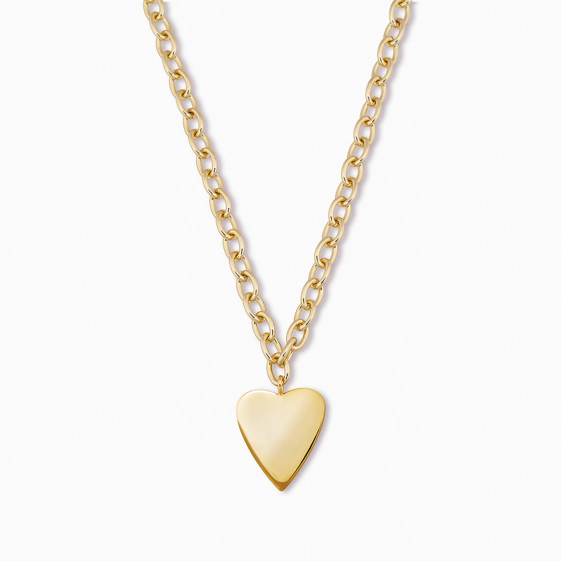 Big Love Heart Pendant and Chain Necklace in Gold James