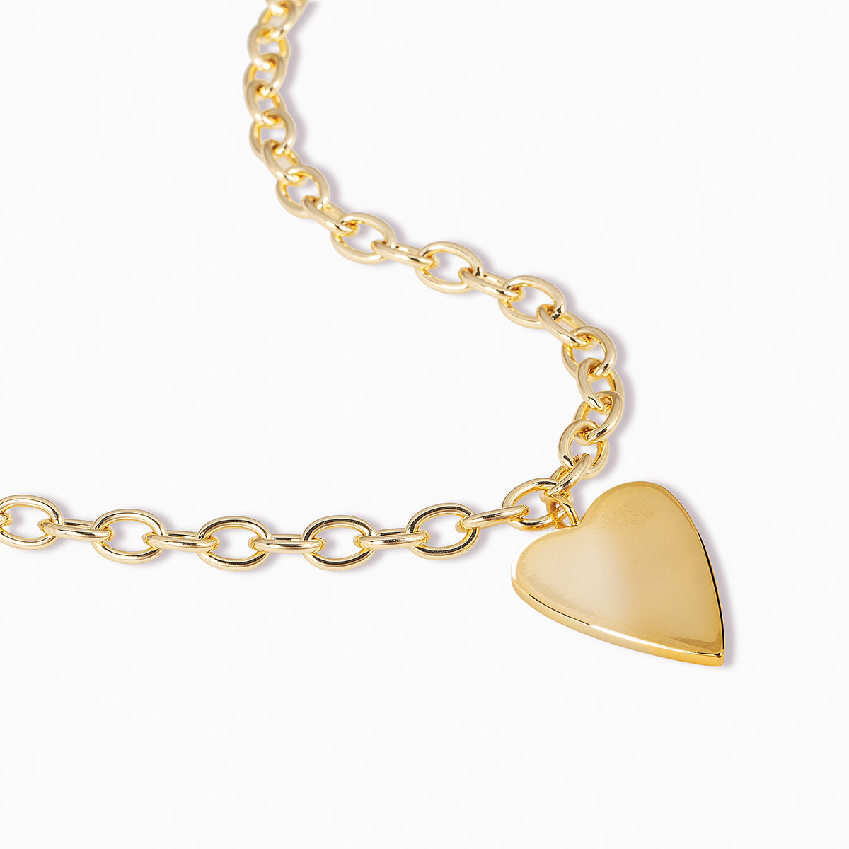 Big Love Heart Pendant and Chain Necklace in Gold James
