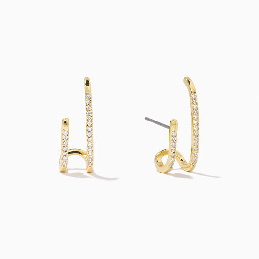 Double Vision Ear Climber | Gold Clear | Product Image | Uncommon James