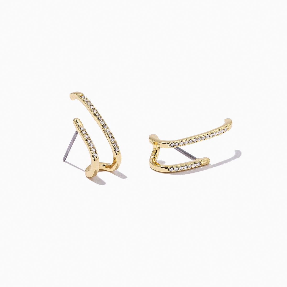 Double Vision Ear Climber | Gold Clear | Product Detail Image | Uncommon James