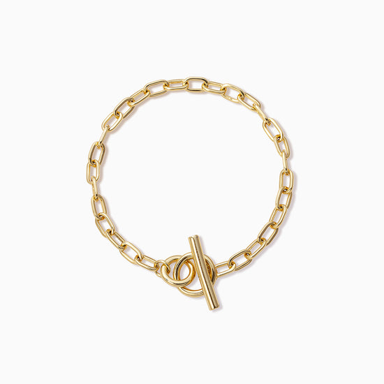 Simple Everyday Toggle and Chain Bracelet in Gold | Uncommon James