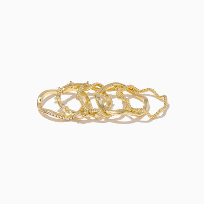 Vintage 5 Layered Ring Set | Gold | Product Detail Image | Uncommon James