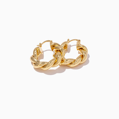 Roped Hoops | Gold | Product Detail image | Uncommon James