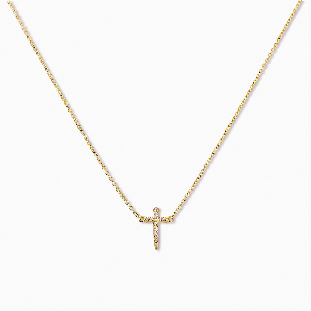 Simple Cross Chain Pendant Necklace in Gold | Uncommon James