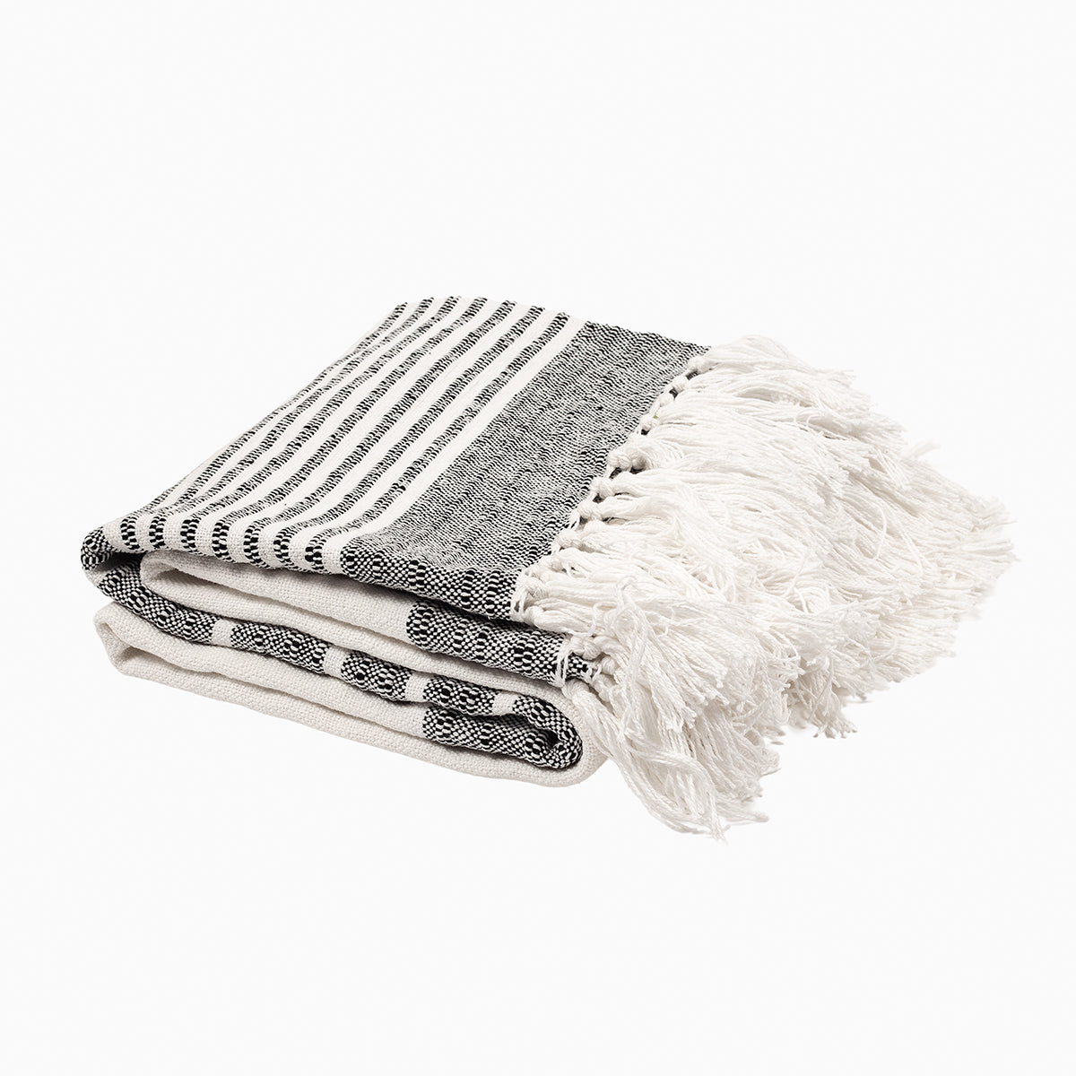 Black and White Cotton Throw Blanket Uncommon James Home