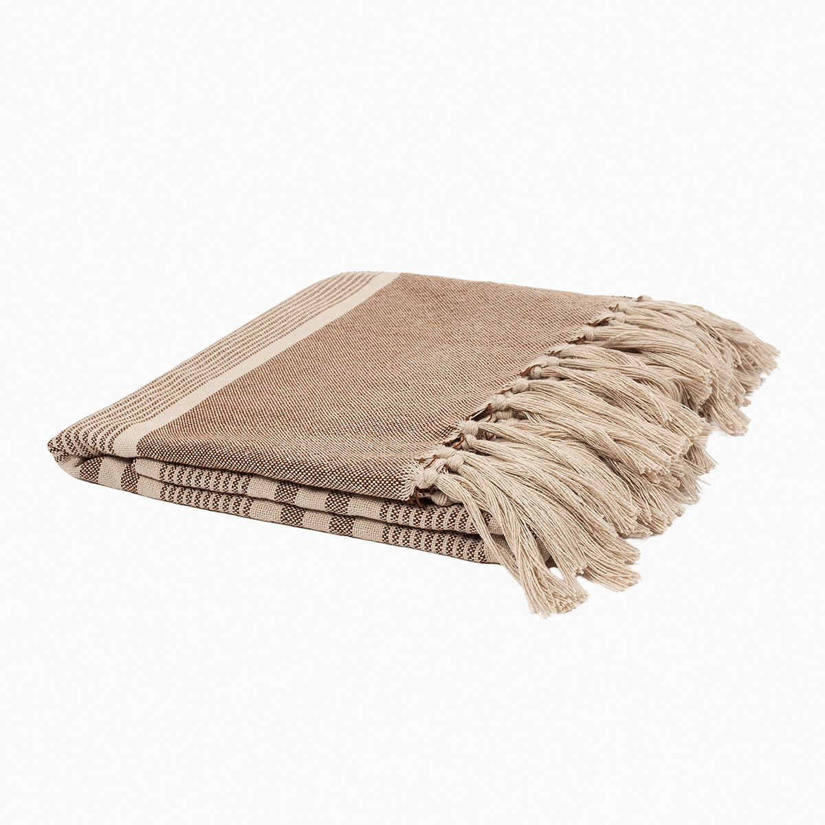 Brown and Beige Outdoor Throw Blanket | Product Detail Image | Uncommon James Home