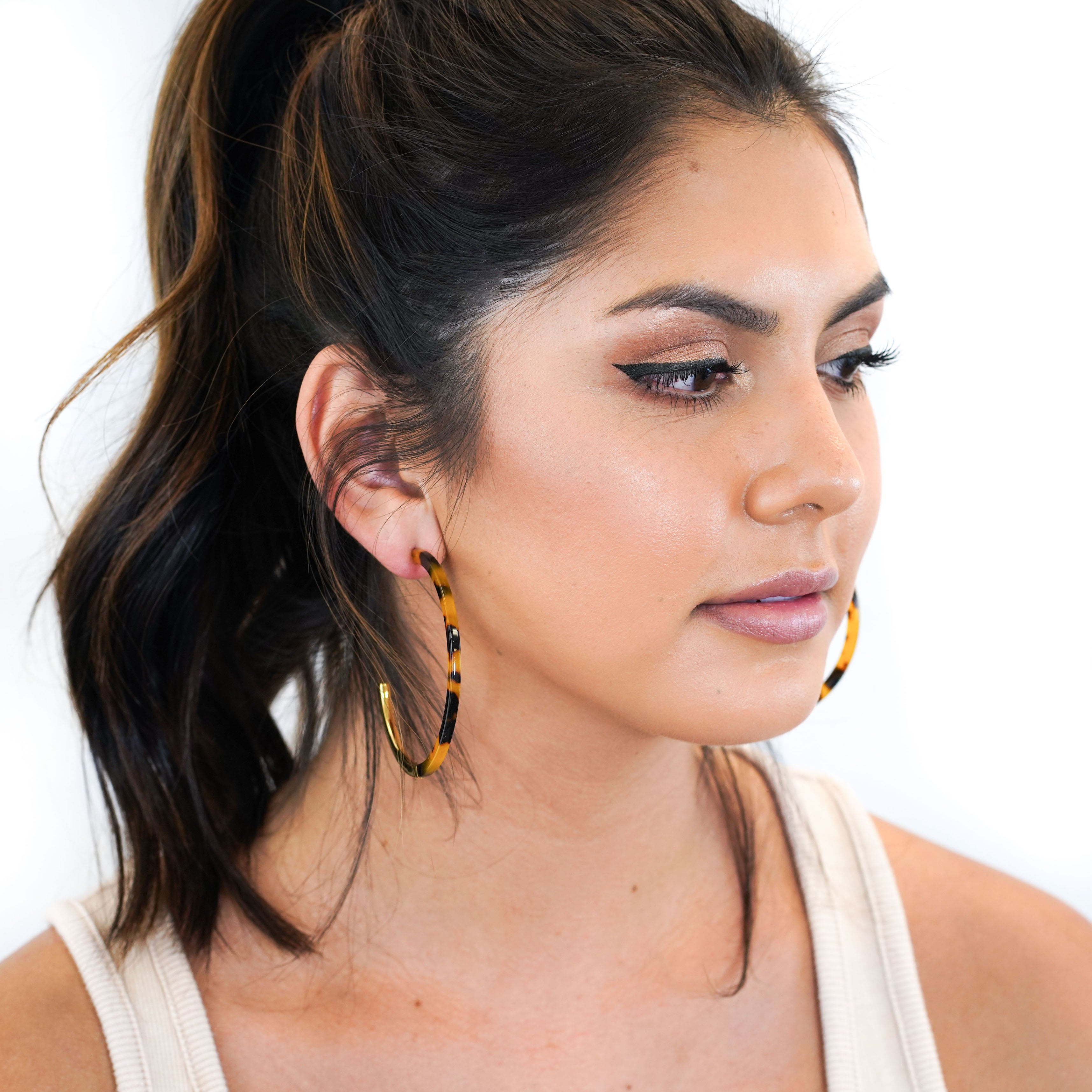 Tortoise and gold deals hoop earrings