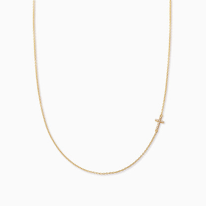 Side Cross Vermeil Necklace | Gold Vermeil | Product Detail Image | Uncommon James