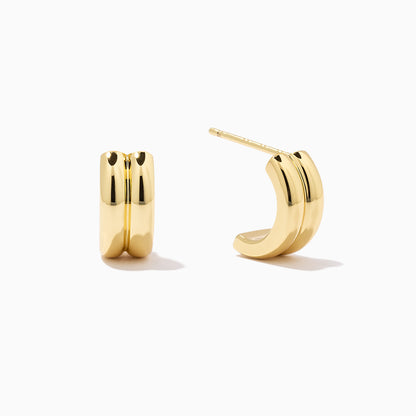 Double Vermeil Huggies Earrings | Gold Vermeil | Product Detail Image | Uncommon James
