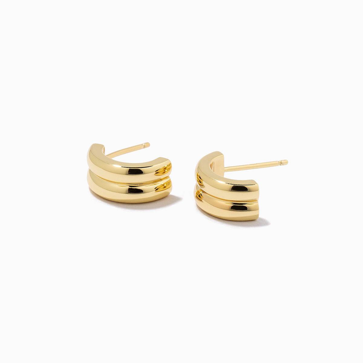 Double Vermeil Huggies Earrings | Gold Vermeil | Product Detail Image 2 | Uncommon James