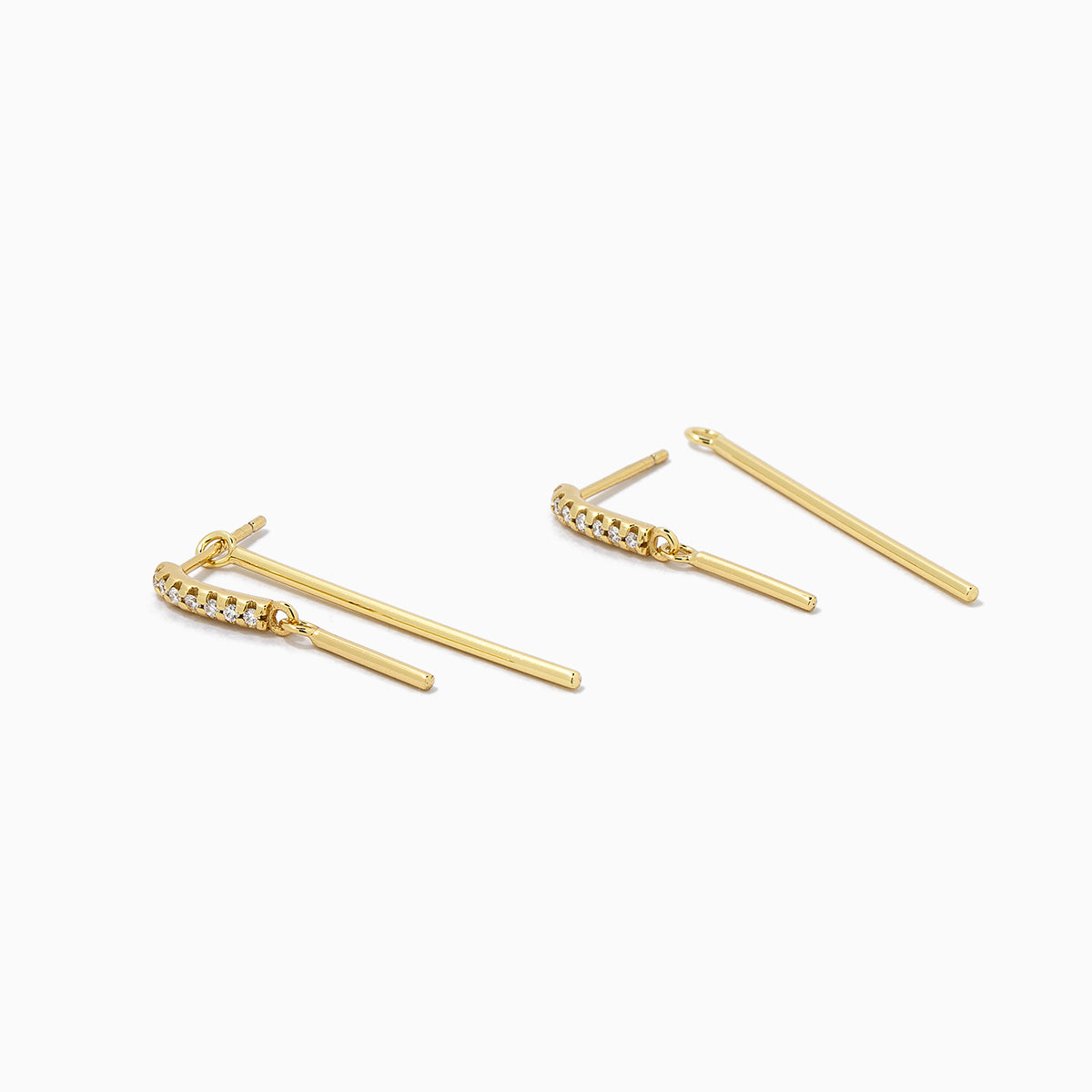 Layered Gold Bar Vermeil Earrings | Gold Vermeil | Product Detail Image 2 | Uncommon James