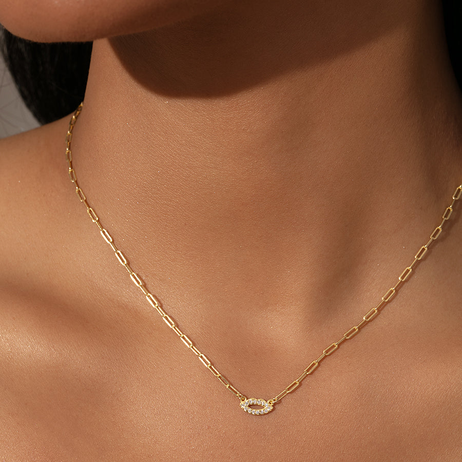 Diamond Lips Vermeil Necklace | Gold Vermeil | Model Image | Uncommon James