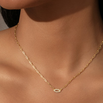 ["Diamond Lips Vermeil Necklace ", " Gold Vermeil ", " Model Image ", " Uncommon James"]